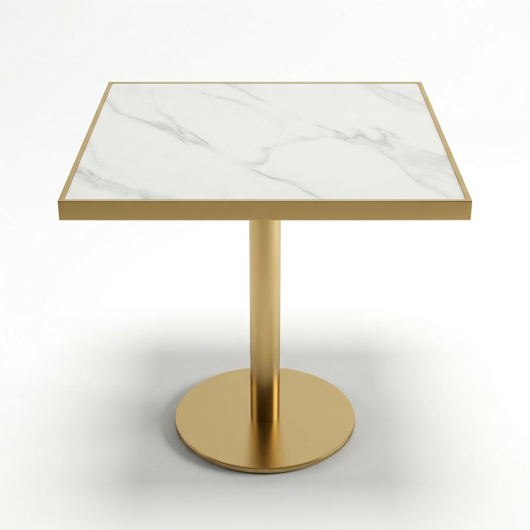 Masa cafenea Stilo, 70 x 75 cm, Auriu periat si piatra, Homedit - Image 2