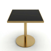 Masa cafenea  Stilo, 70 x 75 cm, Auriu periat si piatra neagra, Homedit - Image 2