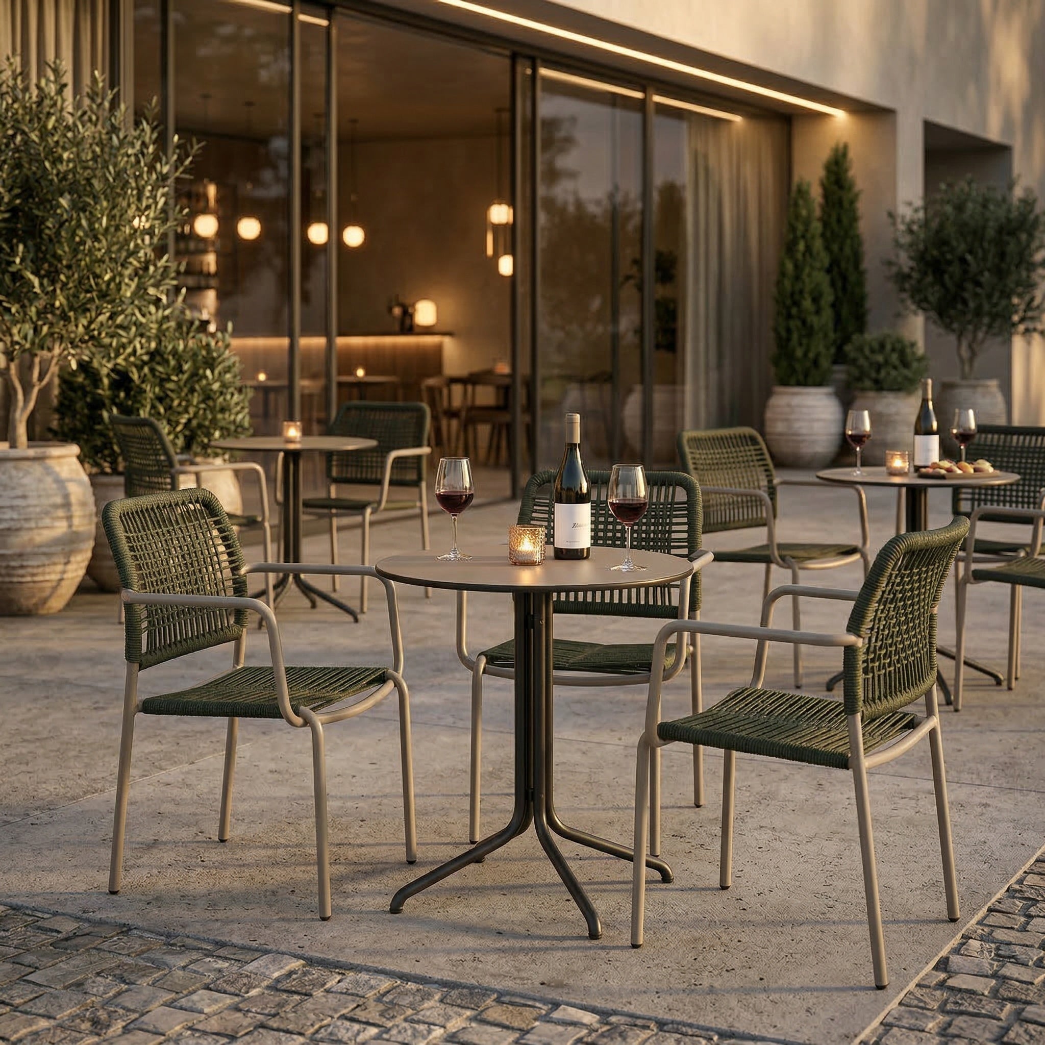 Scaun confortabil pentru terasa Rene gri, Homedit - Image 3