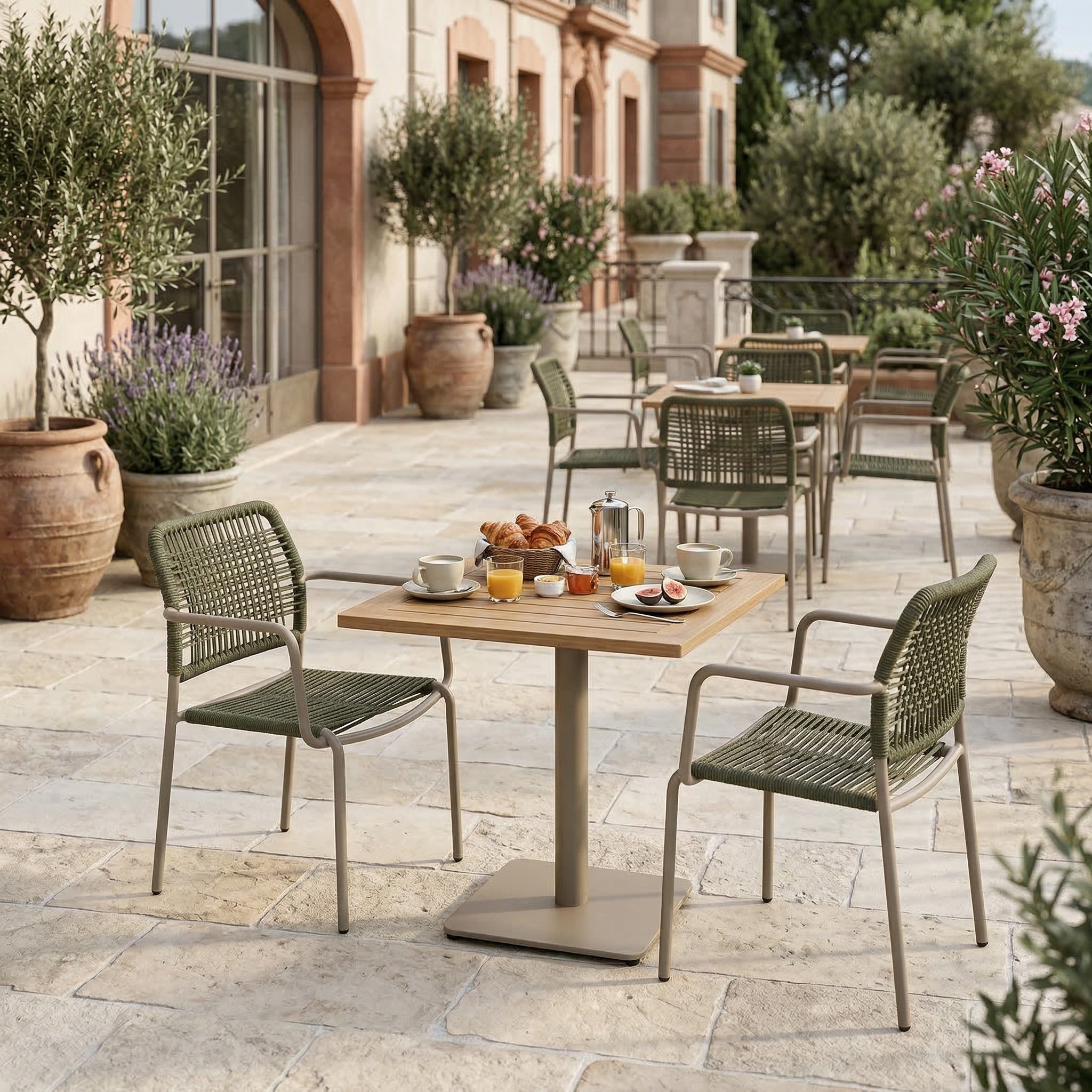 Scaun confortabil pentru terasa Rene gri, Homedit - Image 5