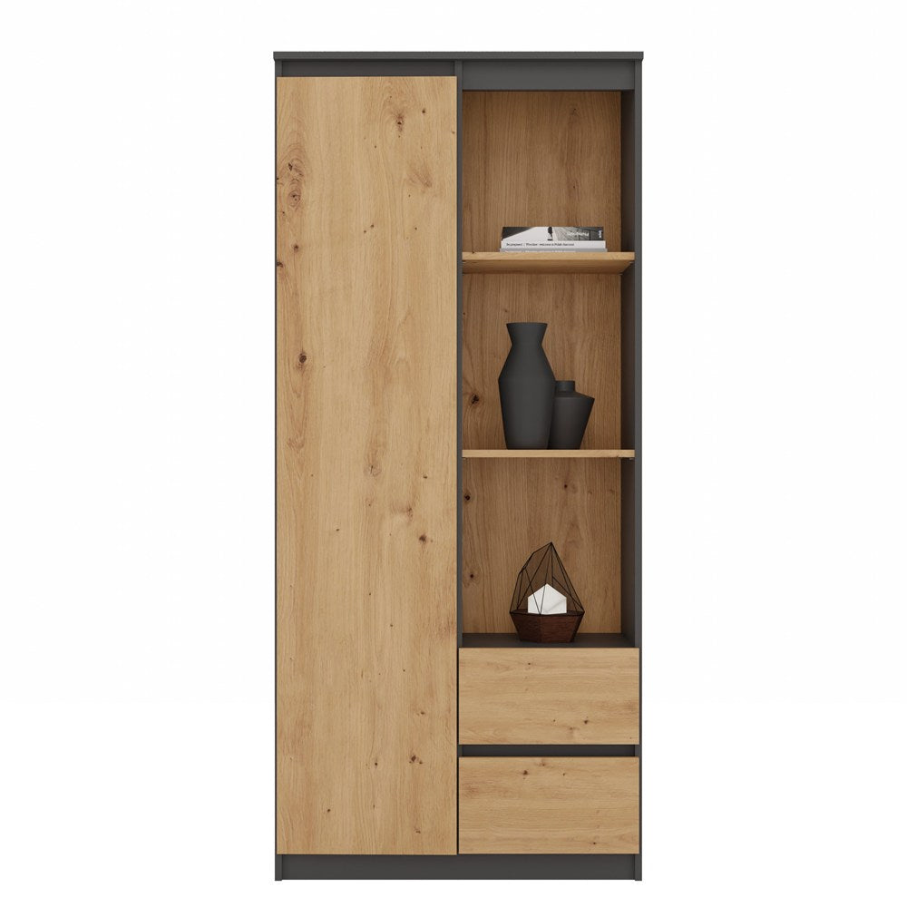 Raft Bily RS-80 cu 7 Polițe, 80 x 180 x 35 cm, Antracit - Stejar Artisan, Homedit
