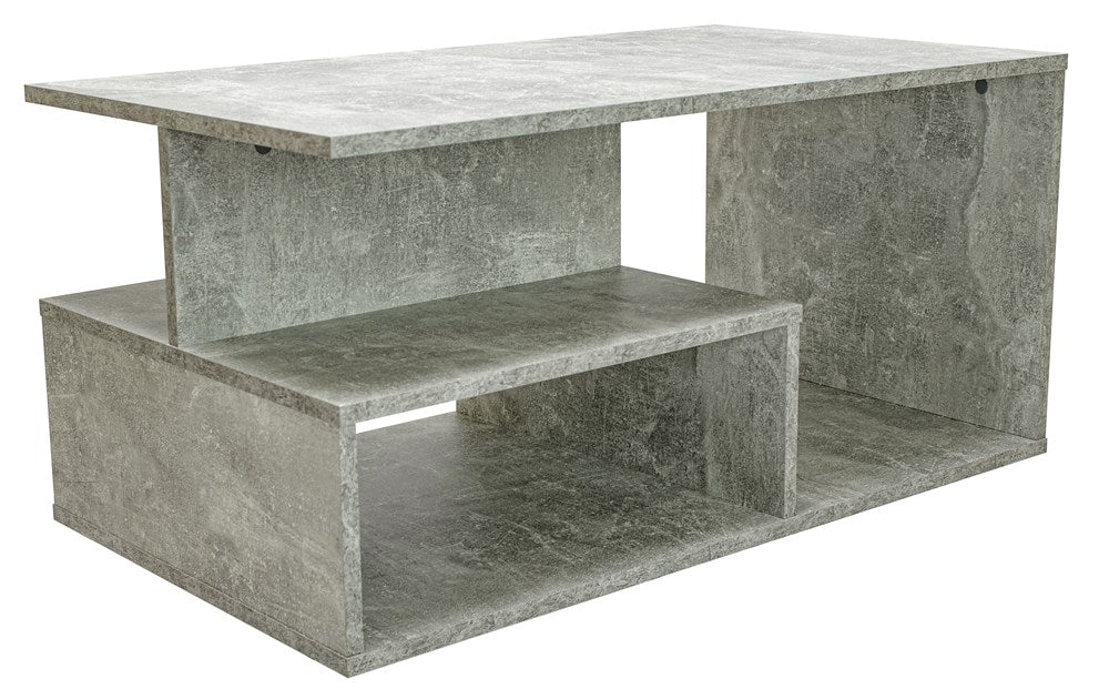 Masă de cafea Prima cu poliță, design modern, 90 x 43 x 51 cm, Beton, Homedit