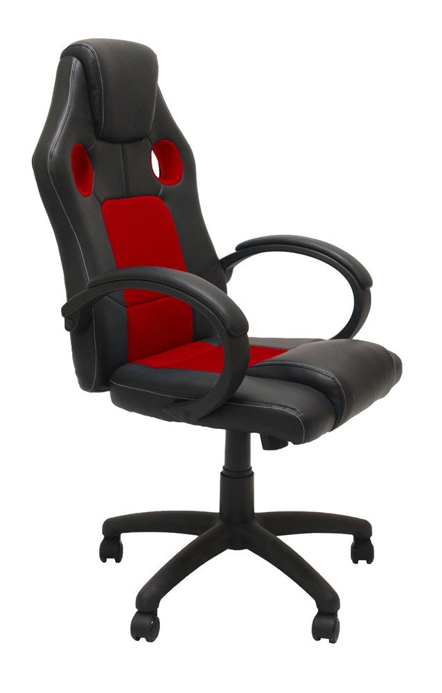 Scaun Gaming Enzo, Scaun Ergonomic Rotativ, 63 x 118 x 60 cm, Roșu-Negru, Homedit