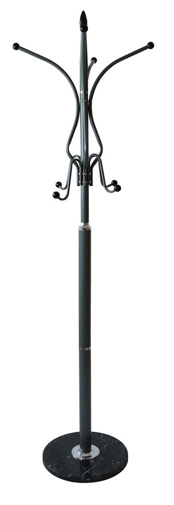Cuier Stând Marble cu 8 Cârlige, 53 x 180 x 53 cm, Gri, Homedit