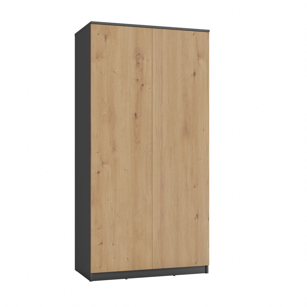 Dulap Malwa SD-90 cu sistem TIP-ON, 90 x 180 x 50 cm, Antracyt Artisan, Homedit