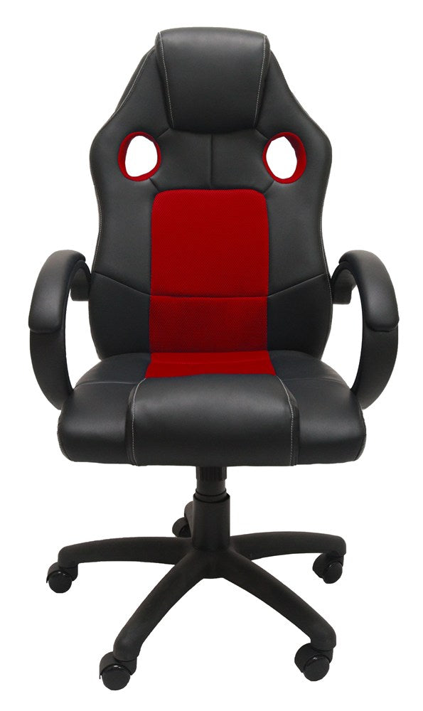 Scaun Gaming Enzo, Scaun Ergonomic Rotativ, 63 x 118 x 60 cm, Roșu-Negru, Homedit