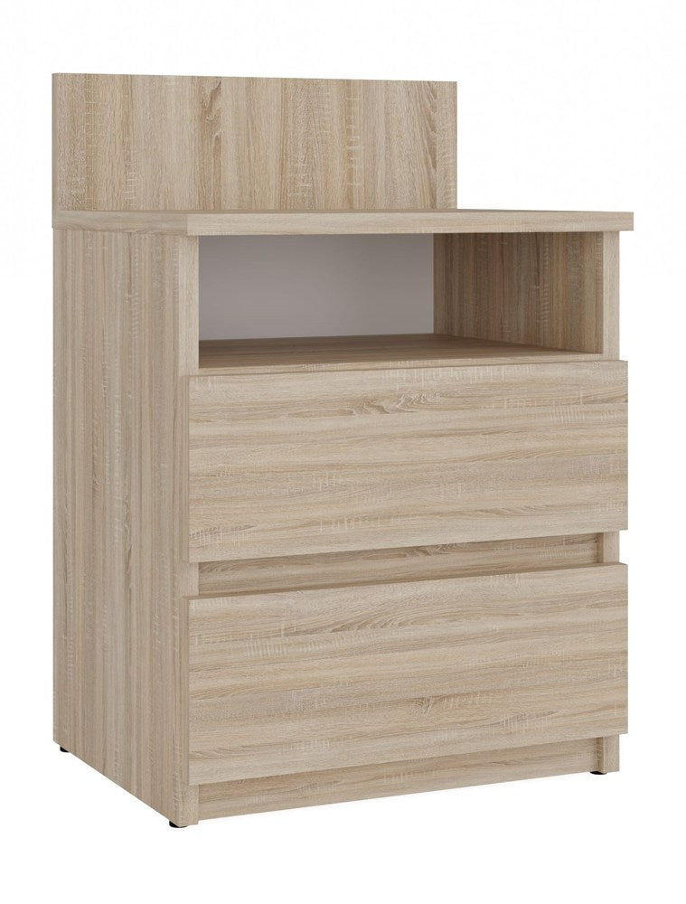 Noptieră Modernă Malwa M1 cu 2 Sertare, 40 x 59 x 32 cm, Stejar Sonoma, Homedit