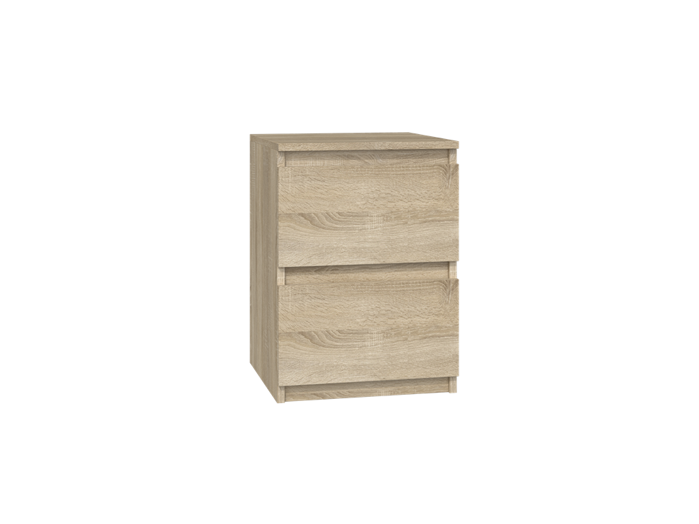 Noptieră Malwa M2 cu 2 Sertare, 30 x 40 x 30 cm, Stejar Sonoma, Homedit