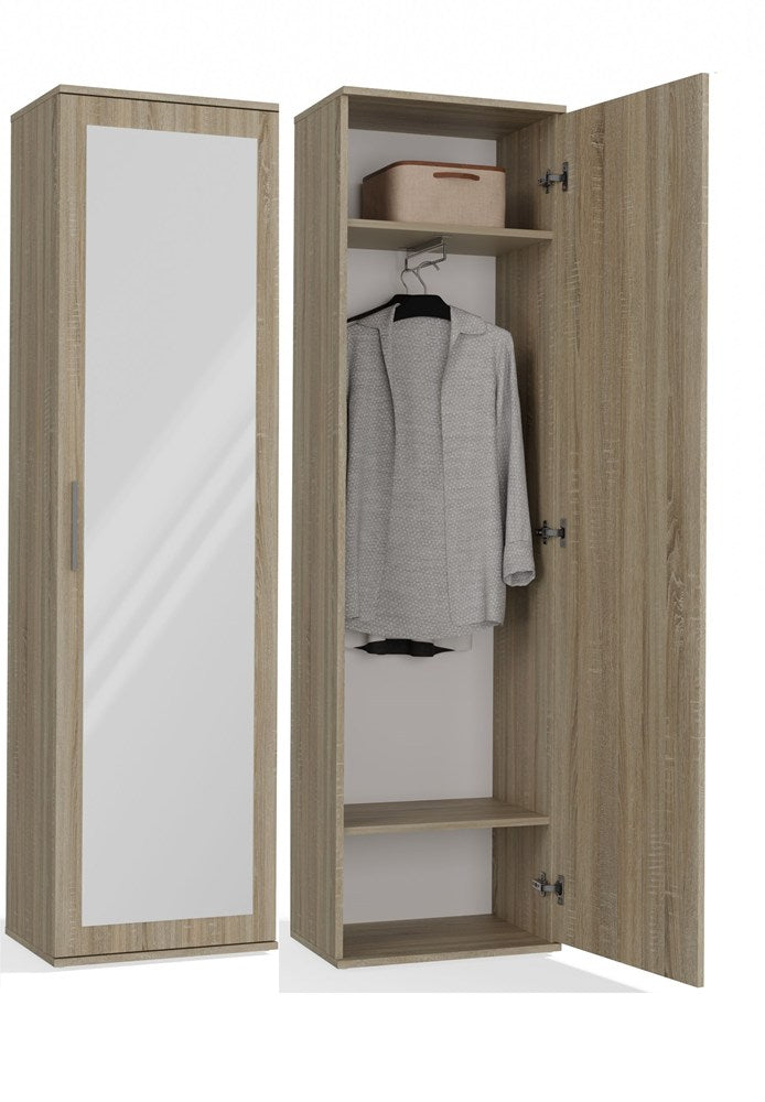 Garderobă DUO cu Oglindă, 50 x 180 x 35 cm, Stejar Sonoma, Homedit