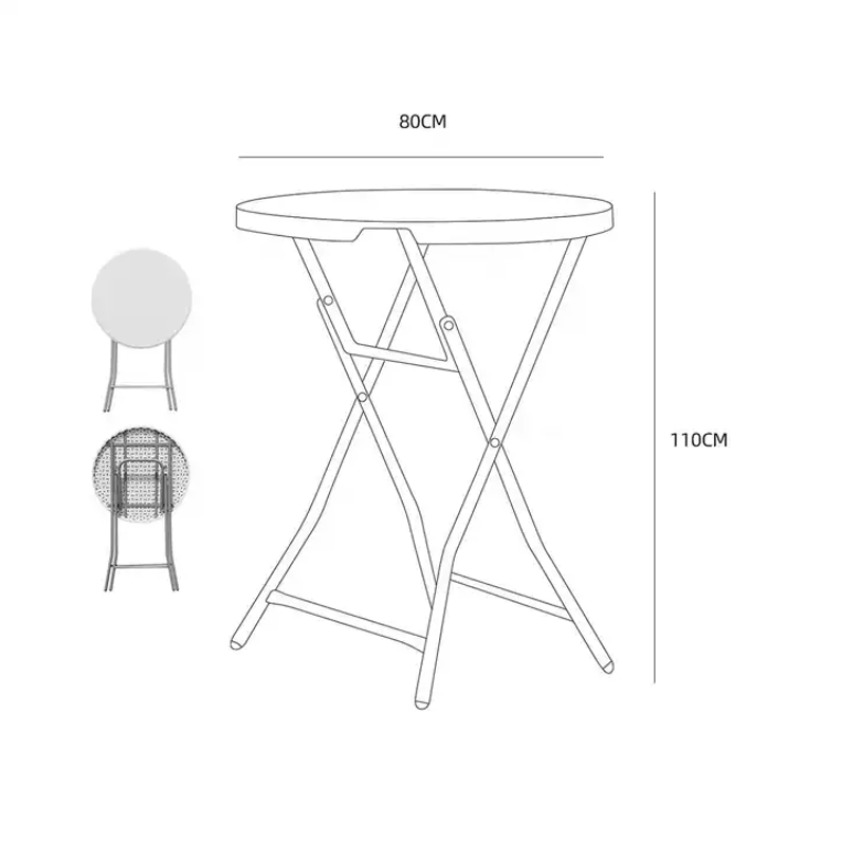 Masa pliabila pentru bar, masa cocktail 80 cm x 110 cm,bar, Homedit - Image 4