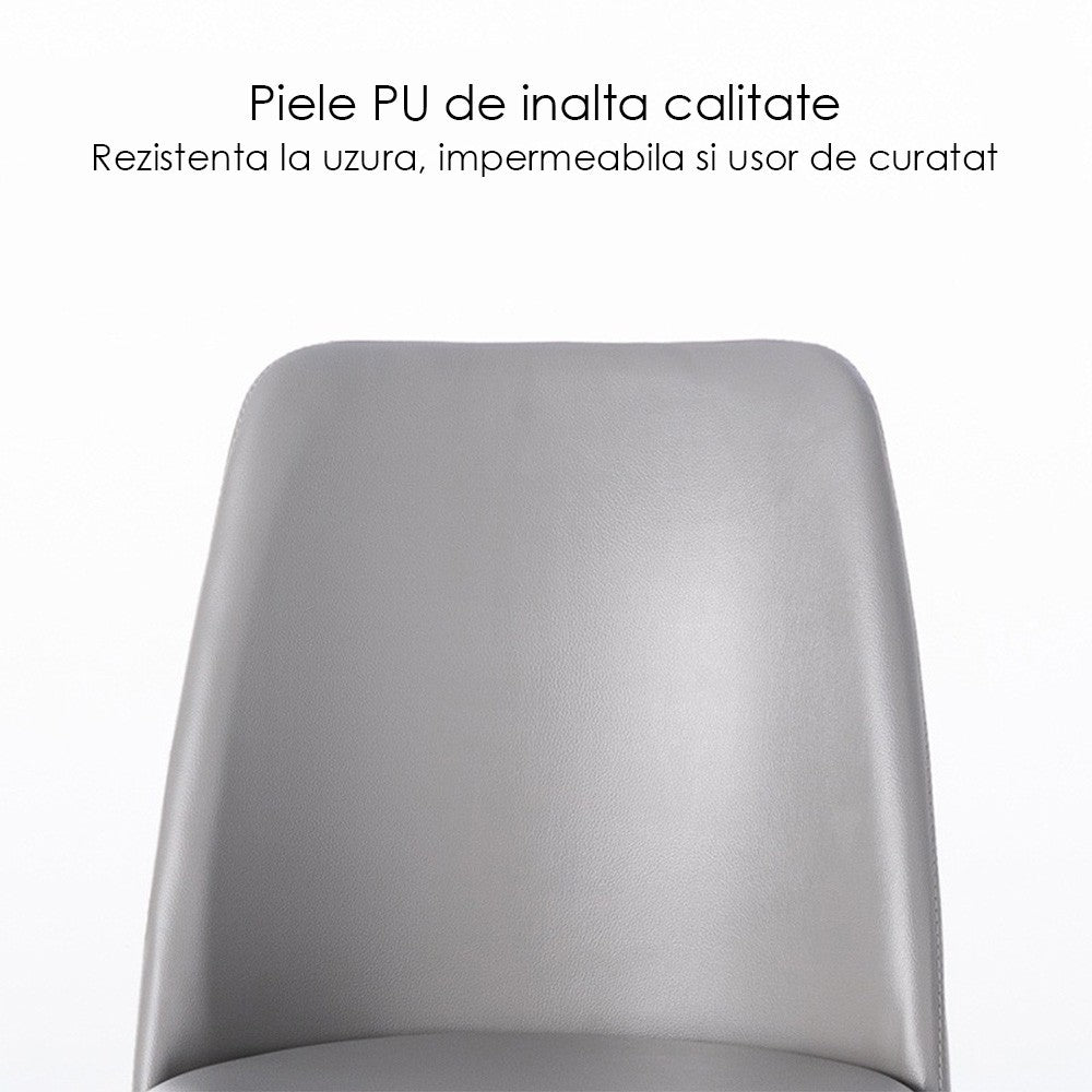 Scaun premium din otel galvanizat Milan greije, Homedit - Image 8