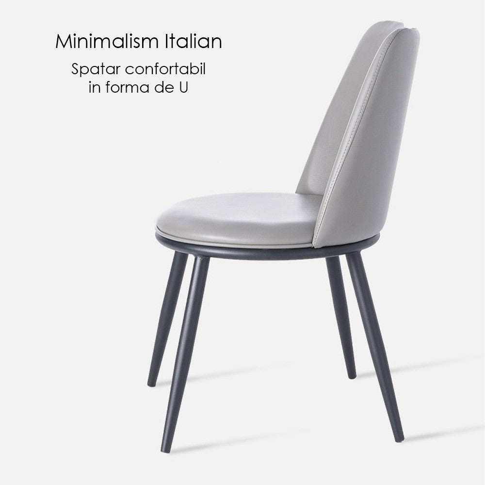 Scaun premium din otel galvanizat Milan greije, Homedit - Image 7