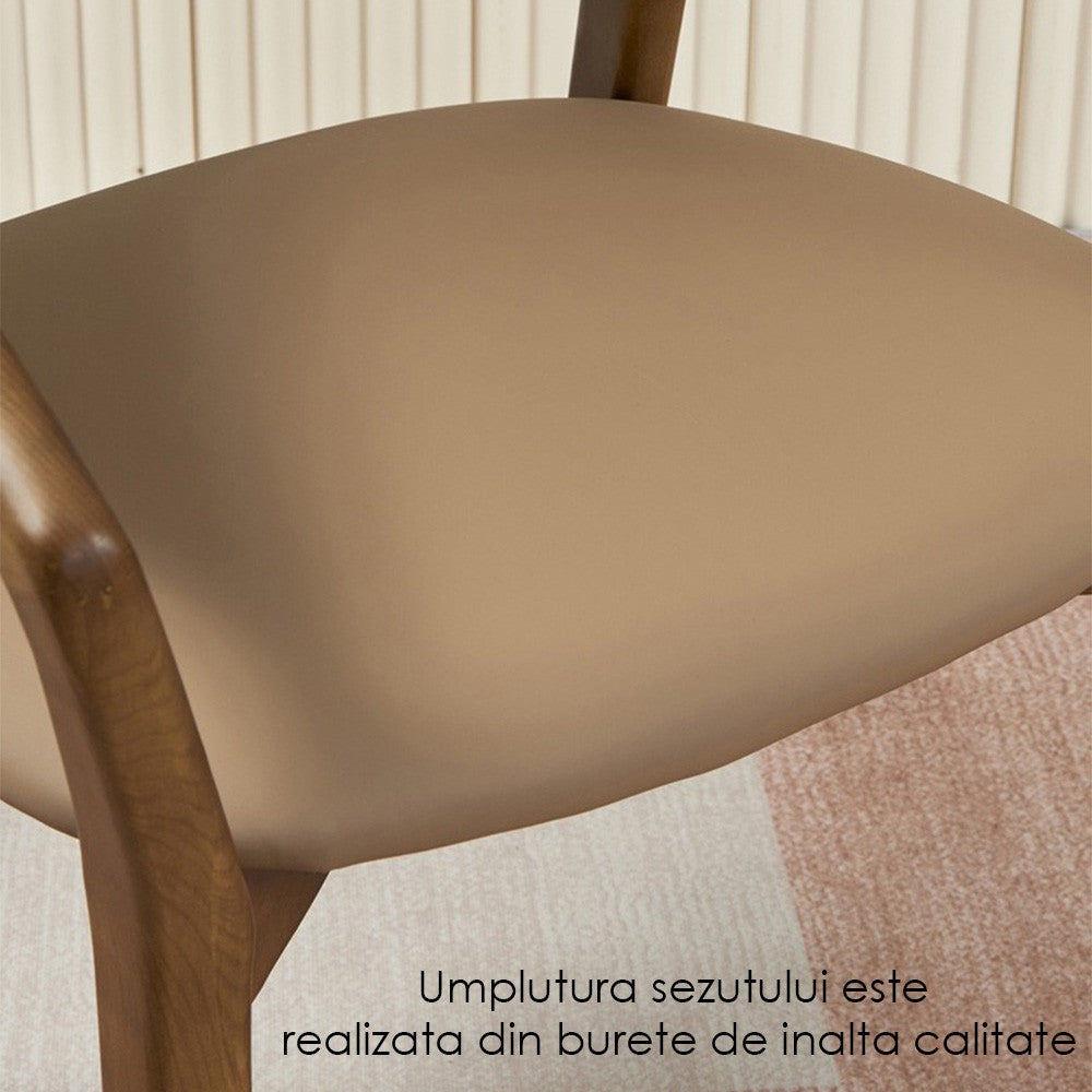 Scaun lemn masiv si piele Retreat, Homedit - Image 6