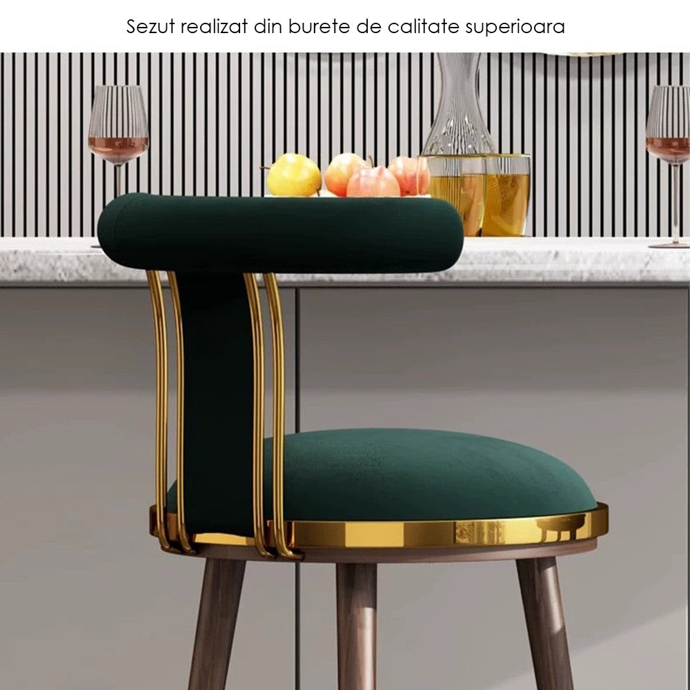 Scaun de bar otel galvanizat Brew smarald, inaltime sezut 75 cm, Homedit - Image 5