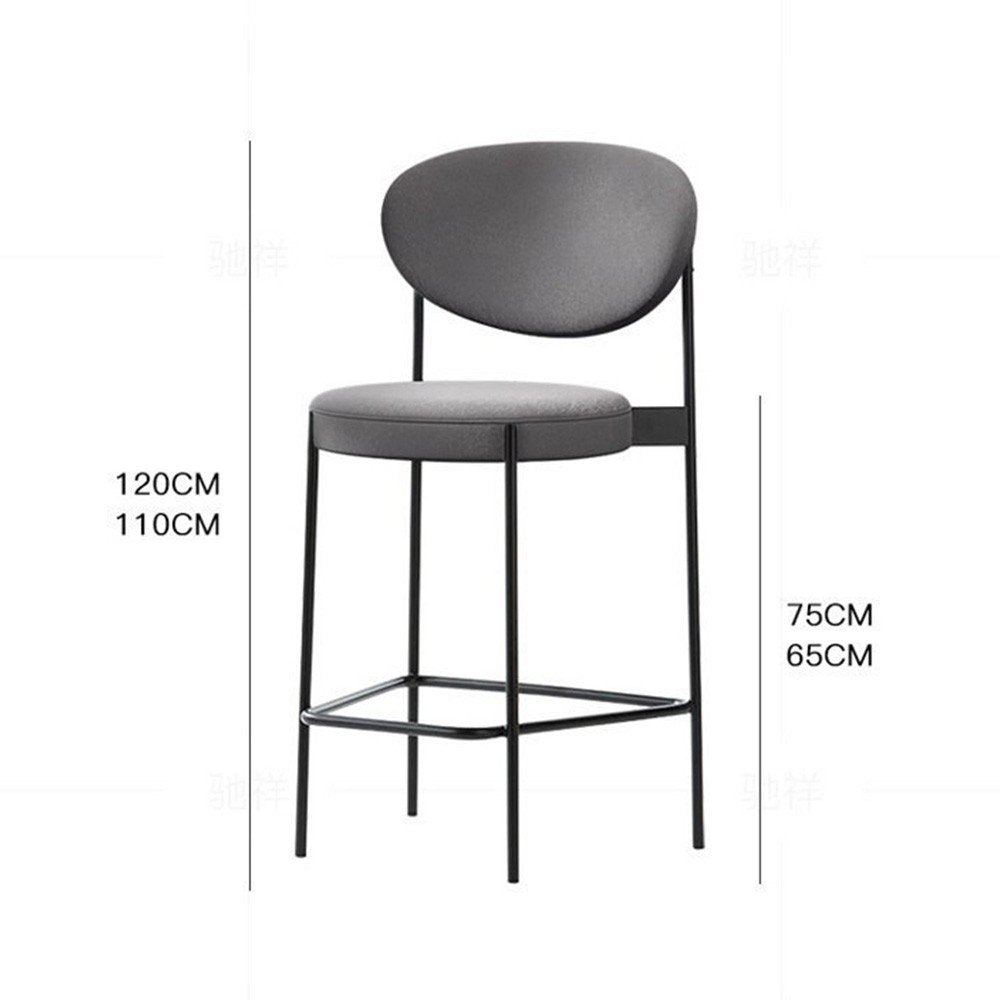 Scaun de bar 120 cm catifea gri Loft, Homedit - Image 4