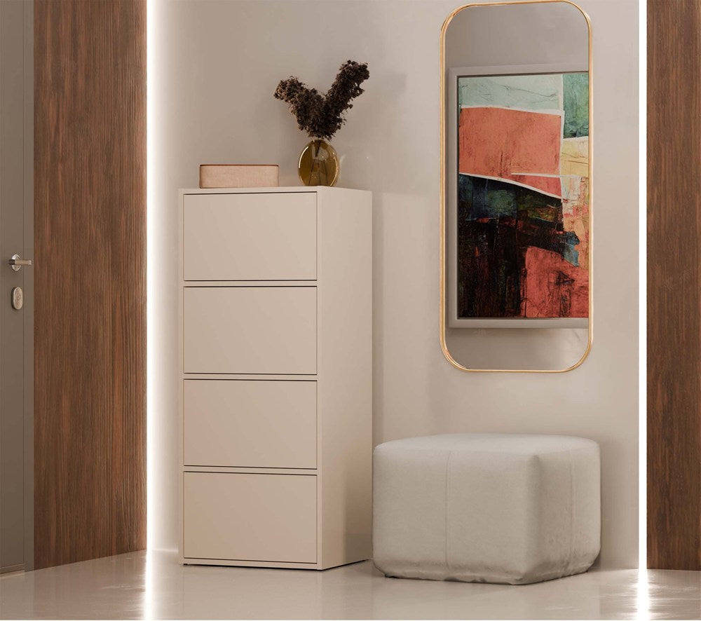 Comodă ALMA cu 4 uși, 50 x 119 x 40 cm, Bej Cașmir, Homedit