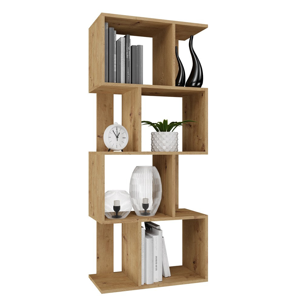 Raft Modular Fiesta 4P cu 4 Nivele, 59.5 x 140 x 30 cm, Stejar Artisan, Homedit