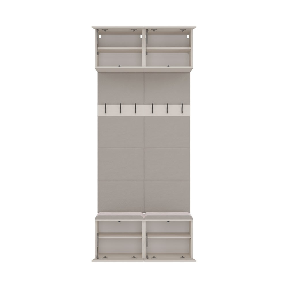 Garderobă Modulară HAGA II 2W cu 2 Suporturi, 100 x 238 x 35 cm, Bej Cașmir, Homedit