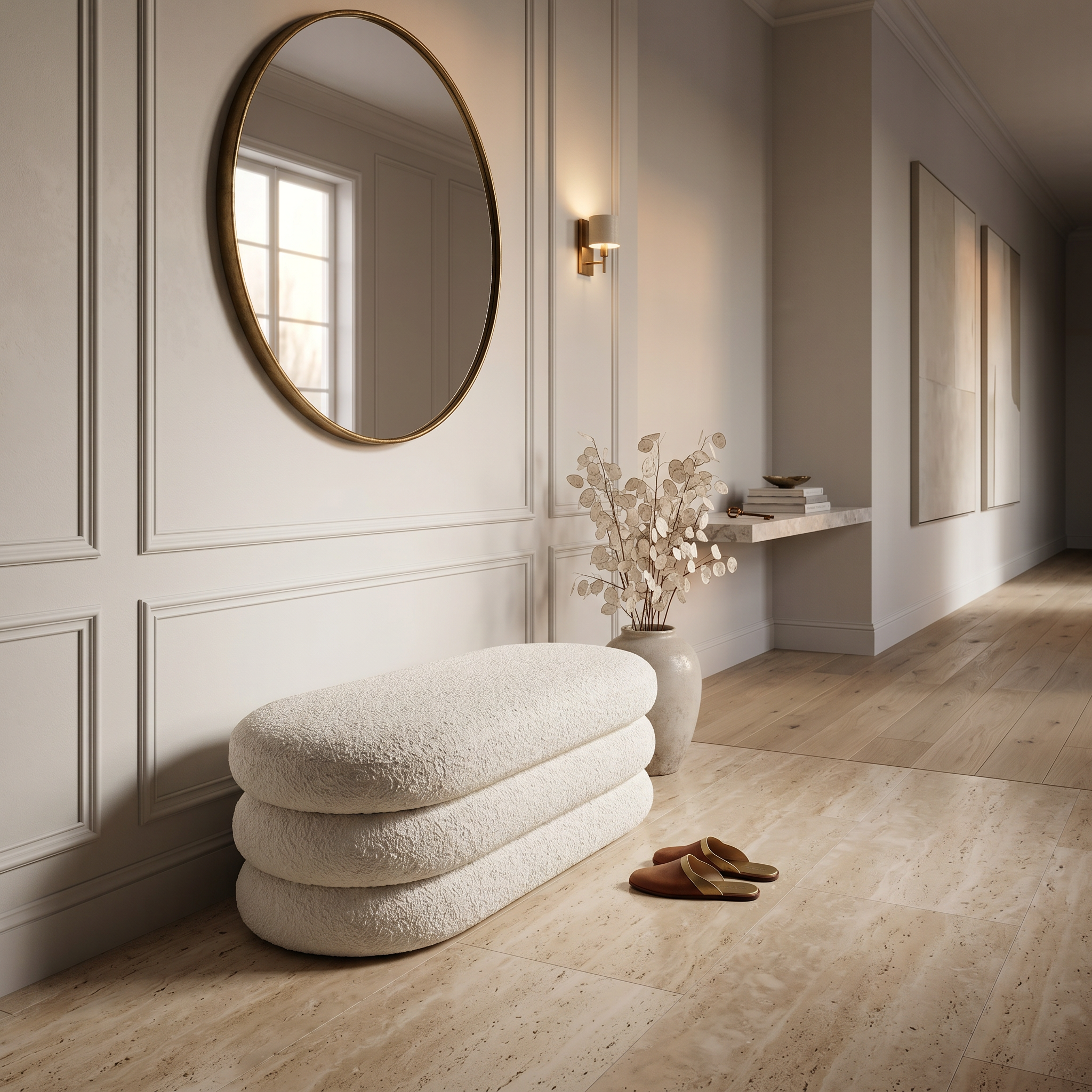Banca Premium Nilla Boucle, 100 x 40 x 40 cm, Homedit