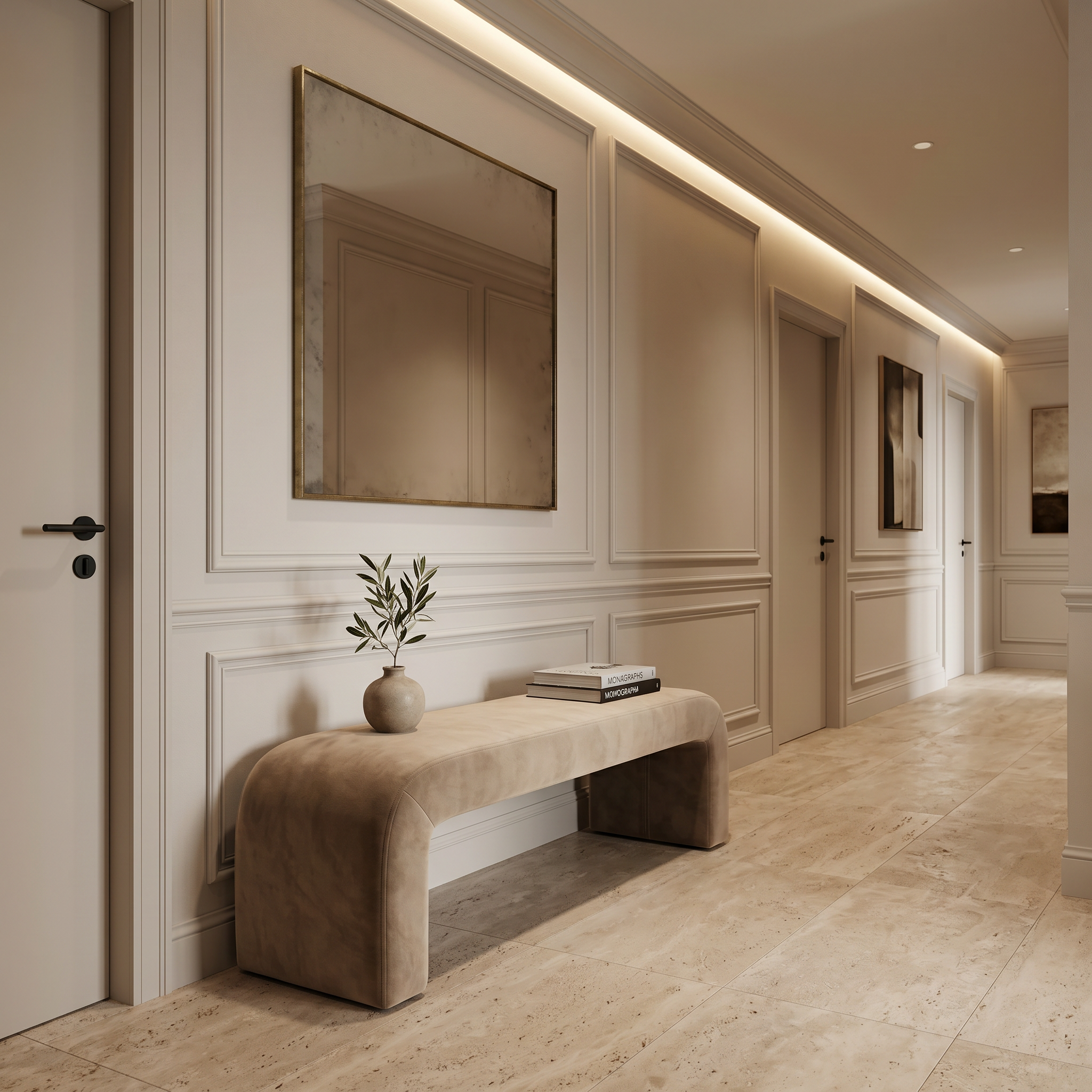 Banca Premium Lamb Wood Catifea Bej, 150 x 40 x 43 cm, Homedit