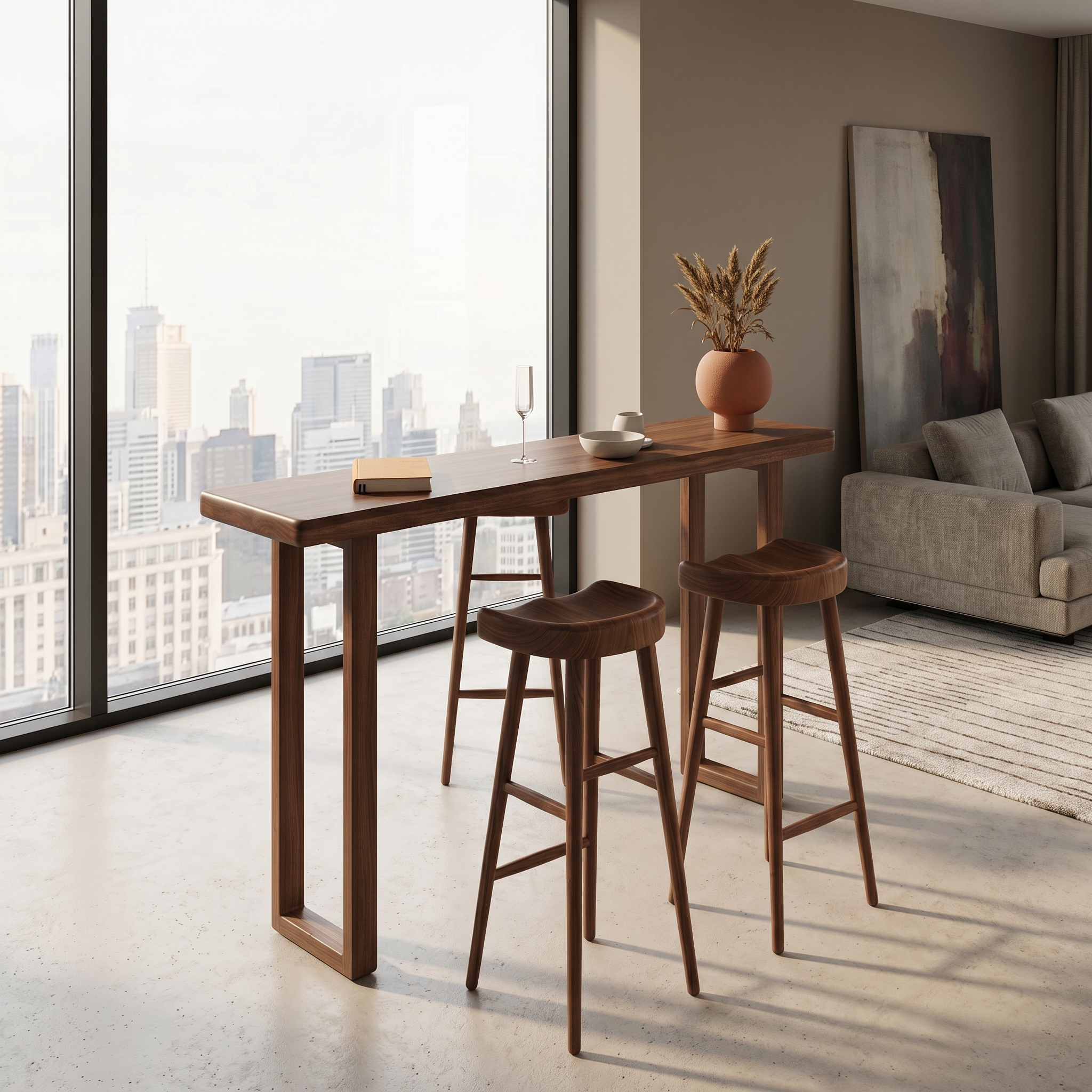 Bar din Lemn Frasin, Bar Bellows 200 x 40 x 105 cm, Homedit