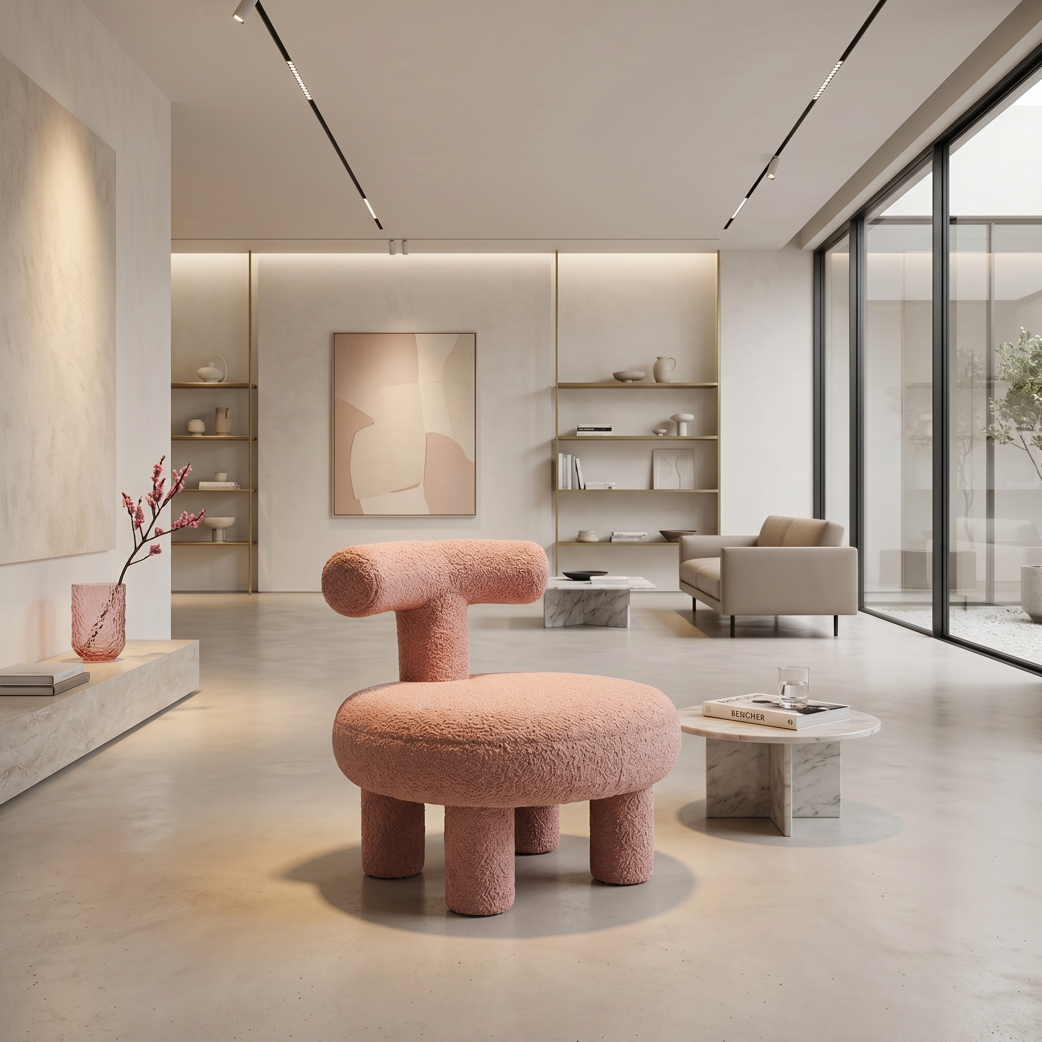 Scaun Premium Pluto Pouf, 55 x 53 x 51 cm, Homedit
