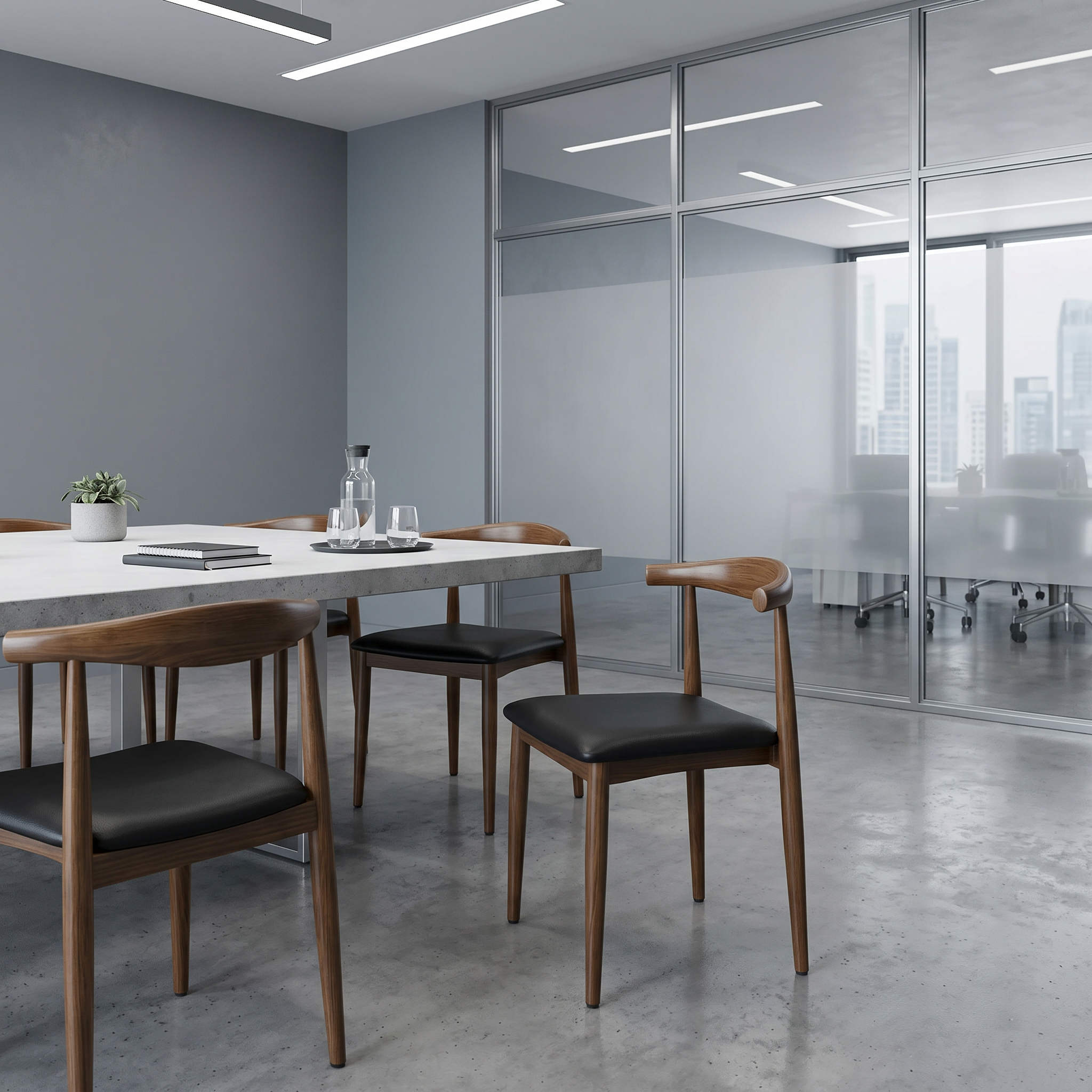 Scaun Premium Wegner, Lemn Masiv de Cauciuc si Piele, 50 x 51 x 78 cm, Homedit