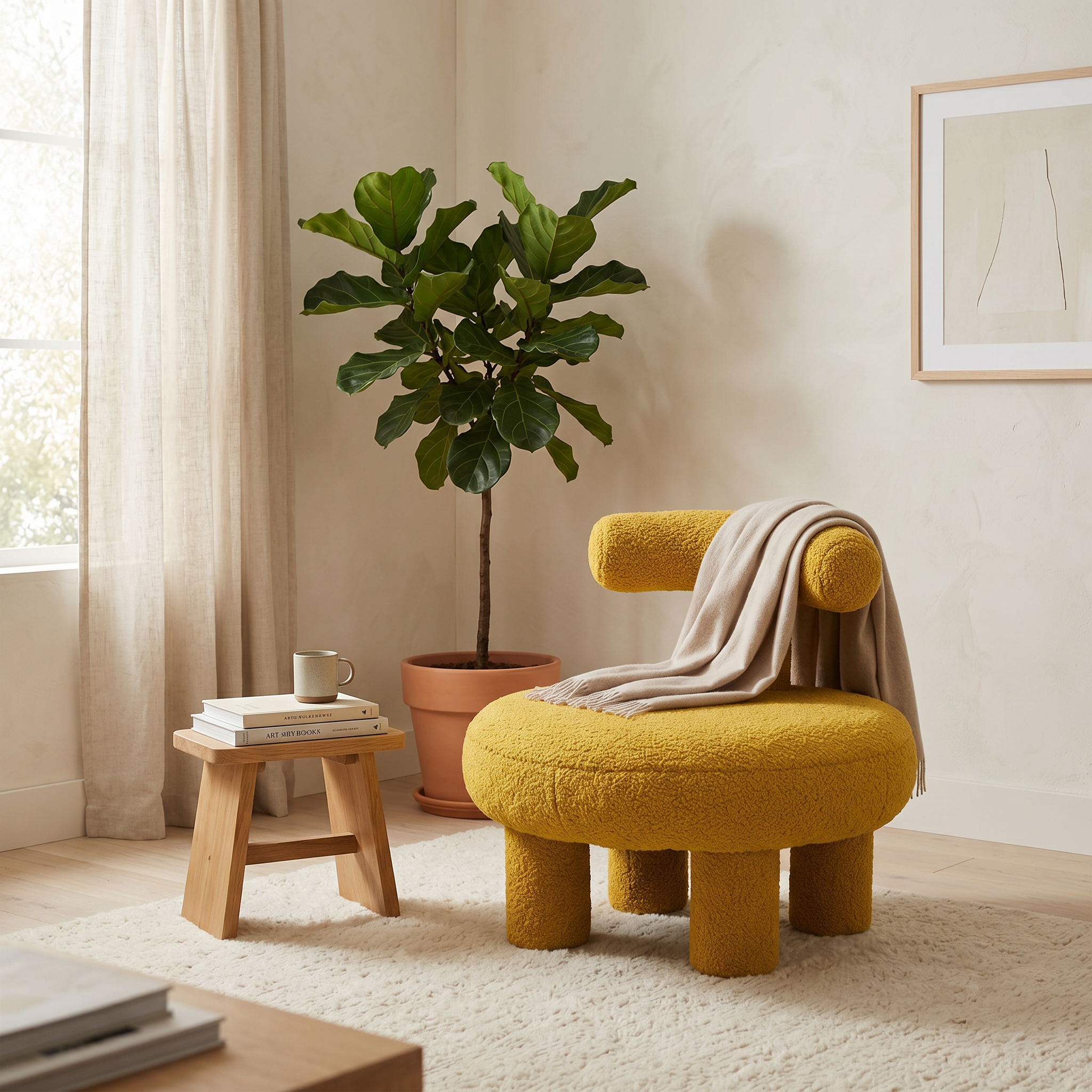 Scaun Premium Pluto Pouf, 55 x 53 x 51 cm, Homedit
