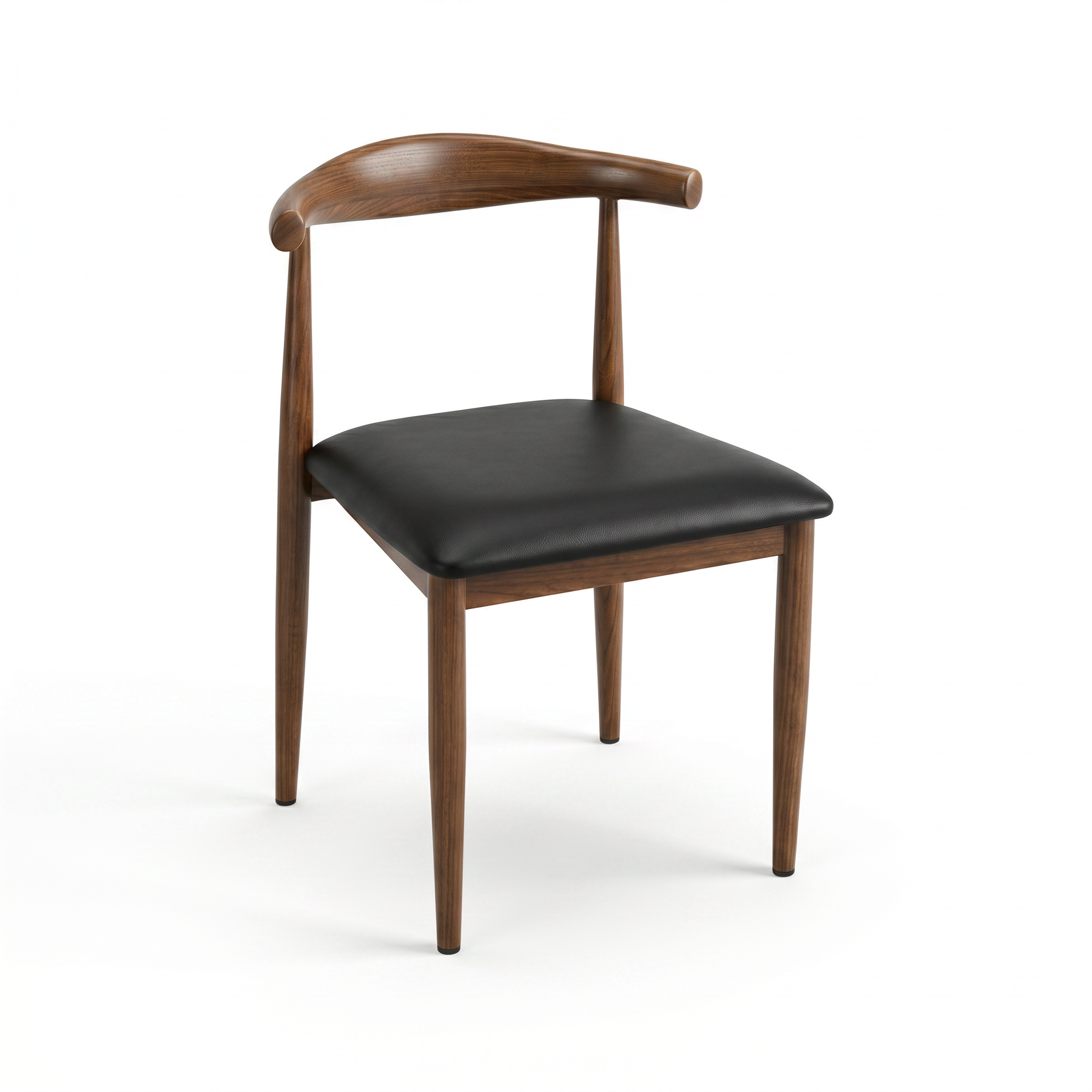 Scaun Premium Wegner, Lemn Masiv de Cauciuc si Piele, 50 x 51 x 78 cm, Homedit