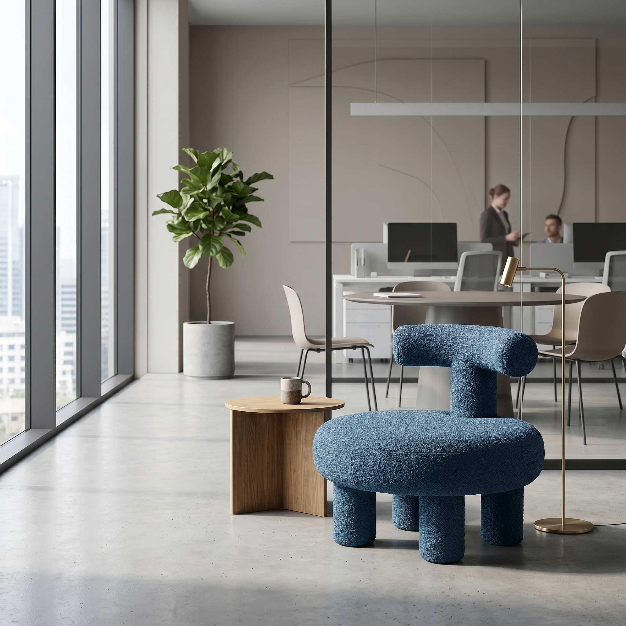 Scaun Premium Pluto Pouf, 55 x 53 x 51 cm, Homedit