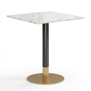 Masa Cocktail Patrata 80 x 75 cm Marble Brushed gold, Homedit