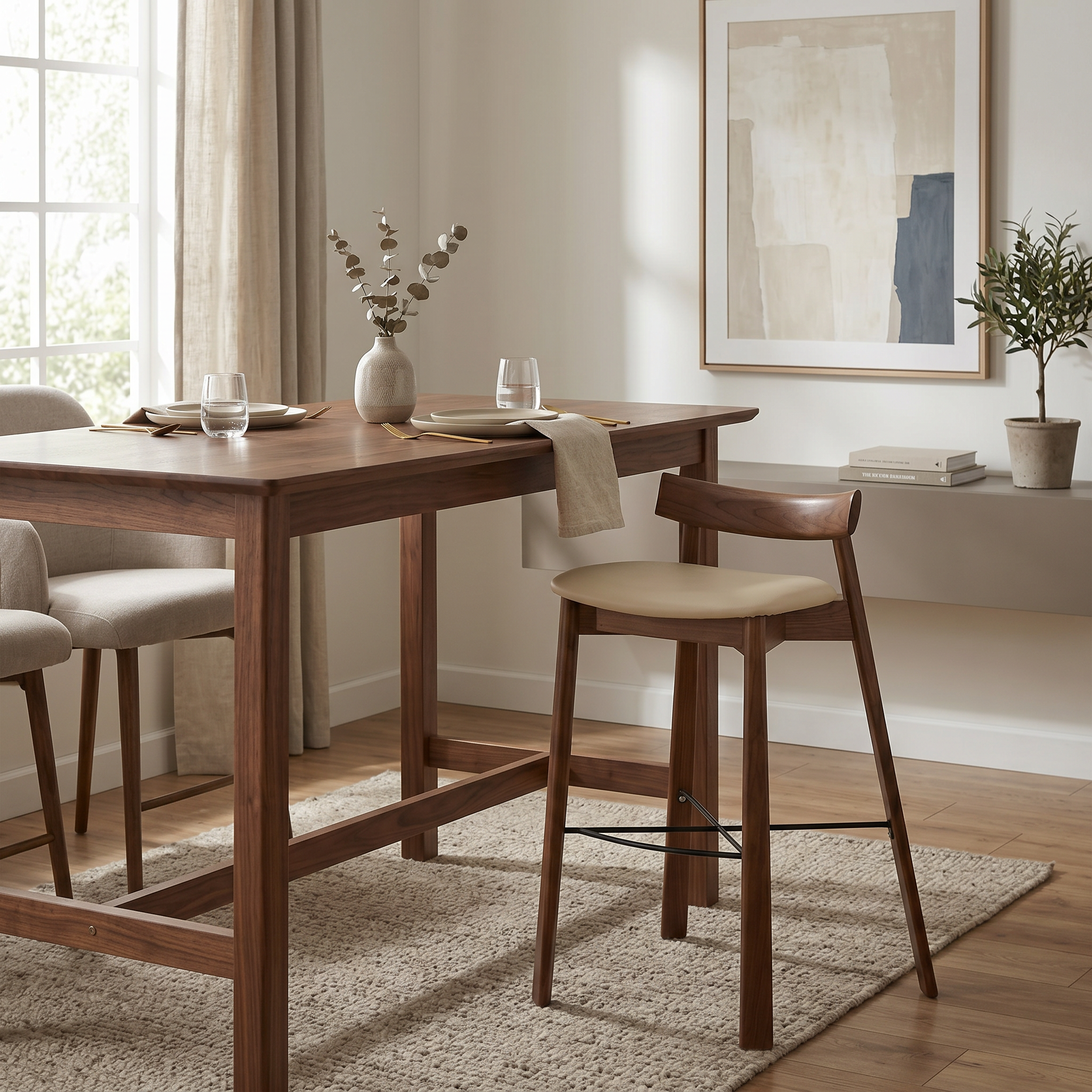 scaun de bar din lemn de frasin trevo, homedit