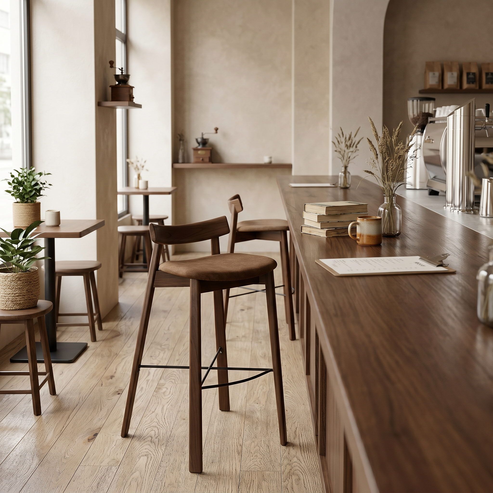 scaun de bar din lemn de frasin trevo, homedit