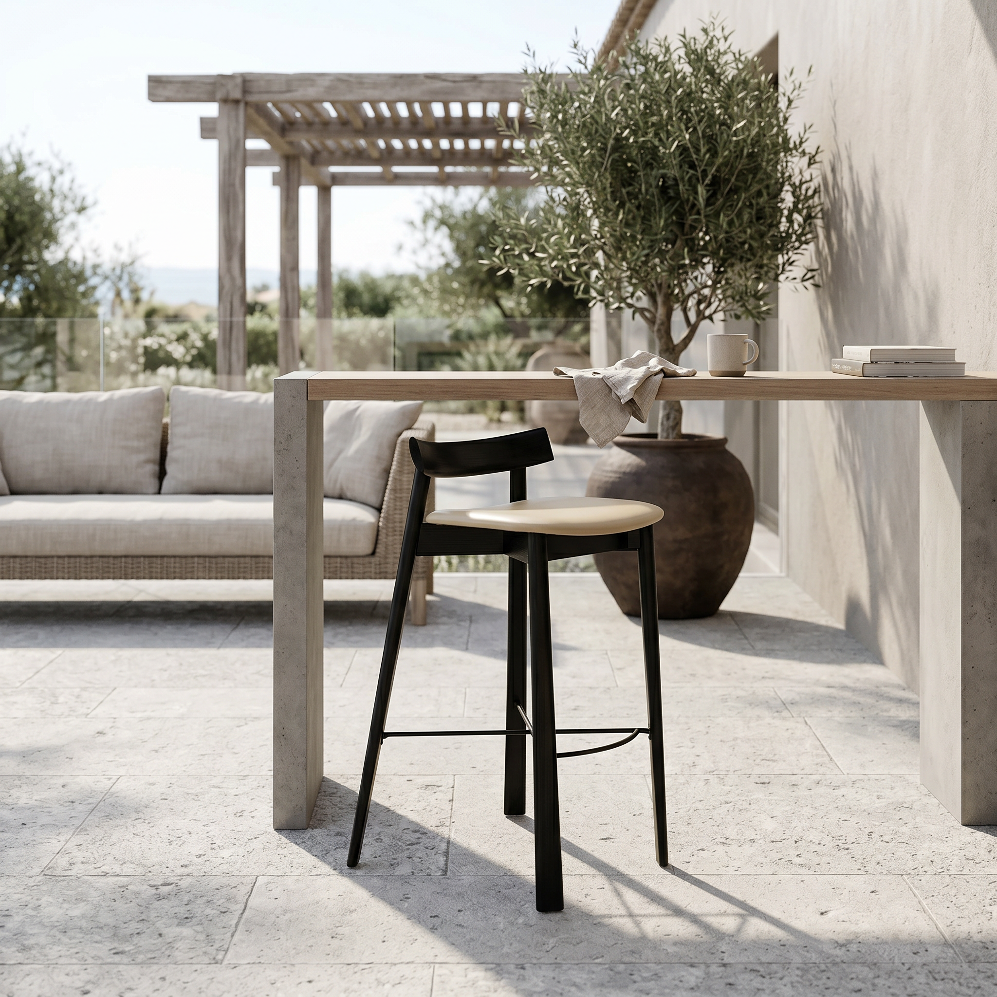 scaun de bar din lemn de frasin trevo, homedit