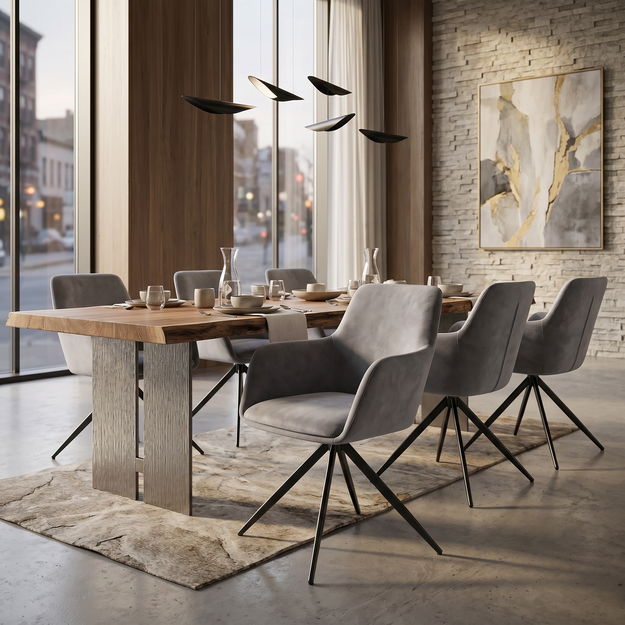 Scaun rotativ Huis, tapiterie catifea, Homedit