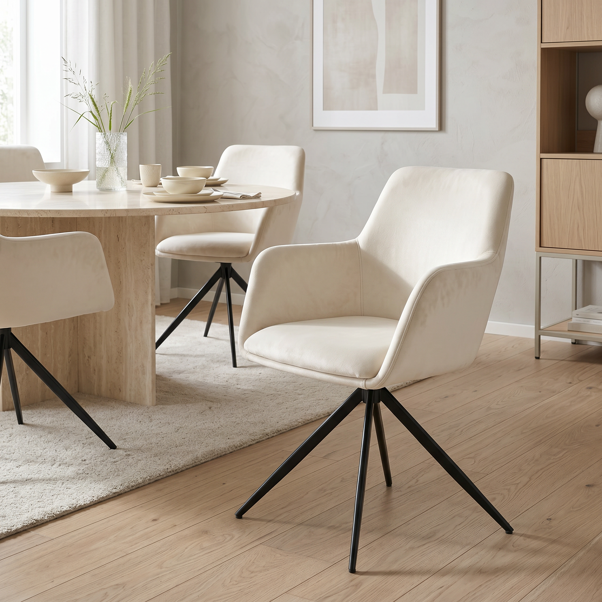 Scaun rotativ Huis, tapiterie catifea, Homedit