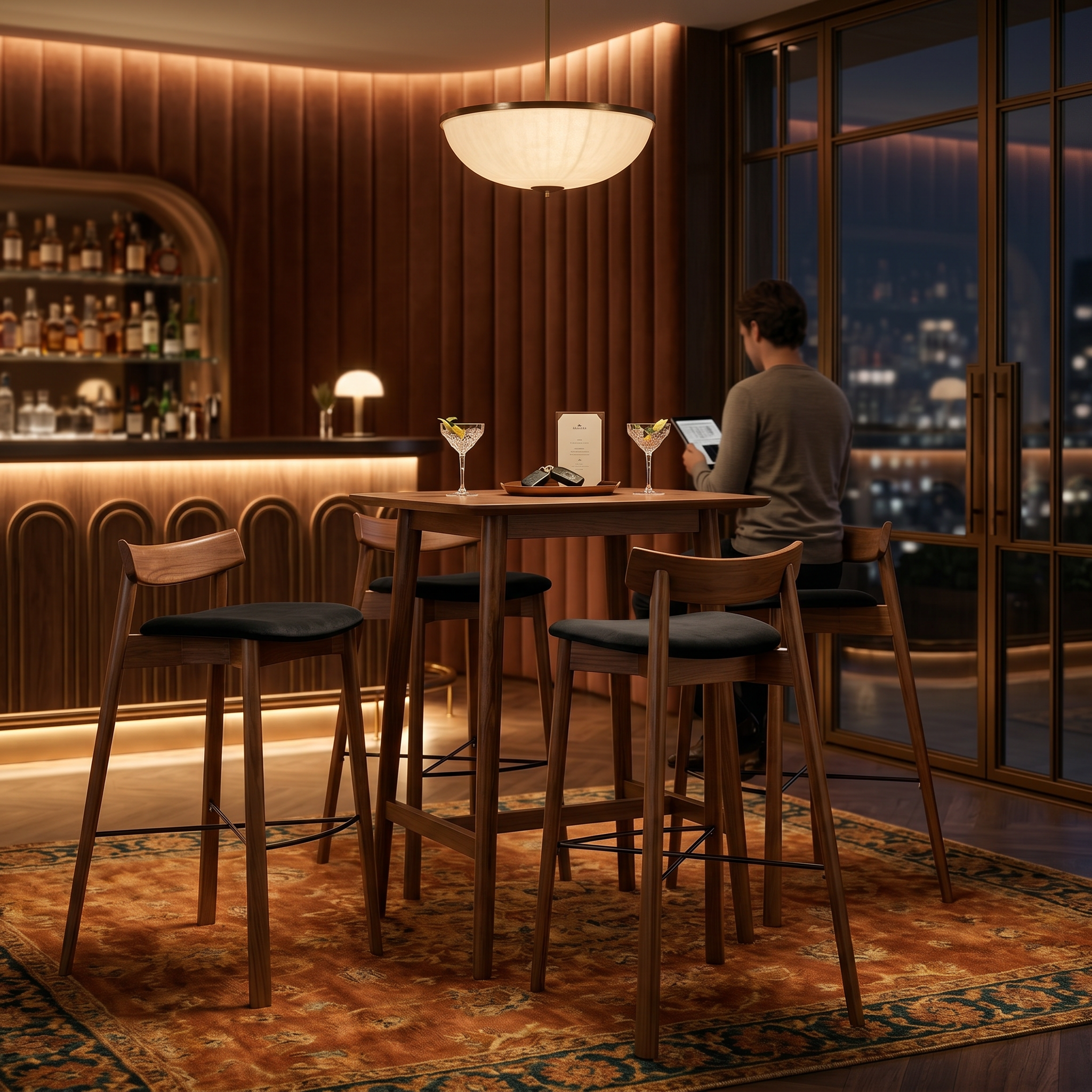 scaun de bar din lemn de frasin trevo, homedit