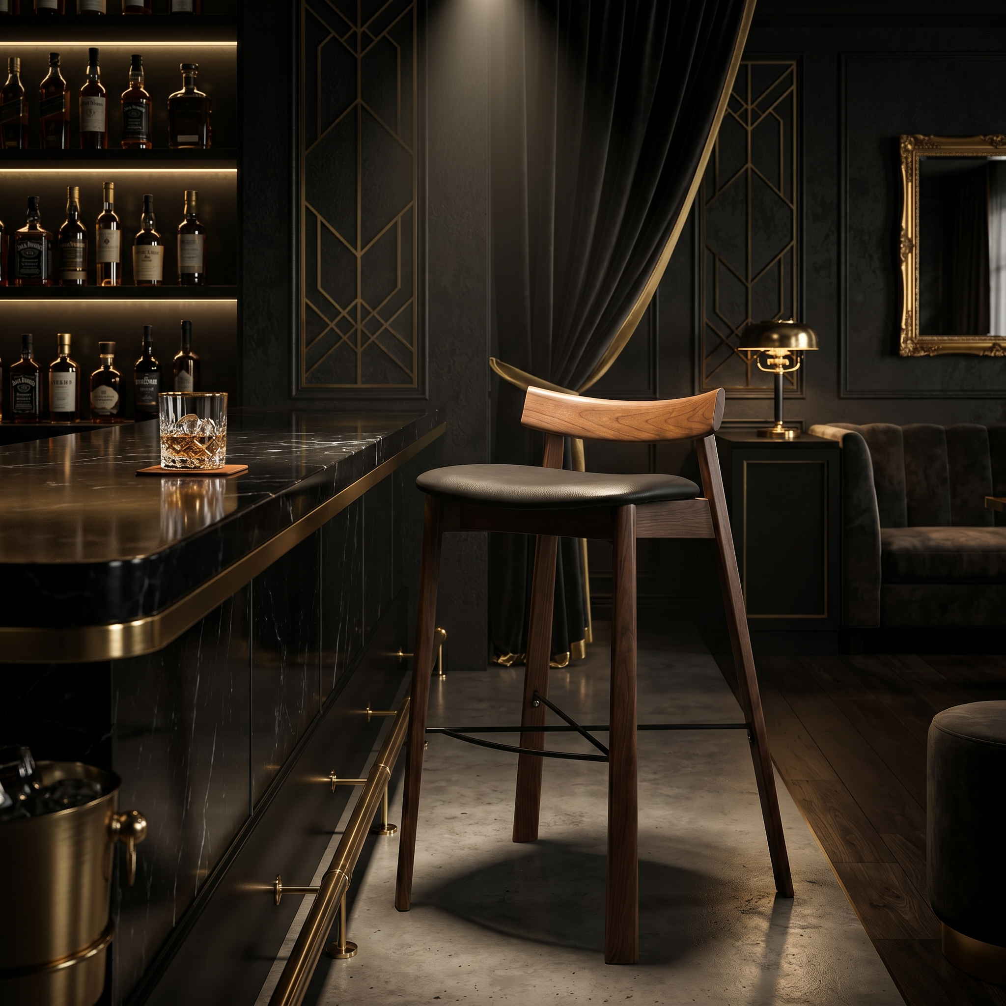 scaun de bar din lemn de frasin trevo, homedit