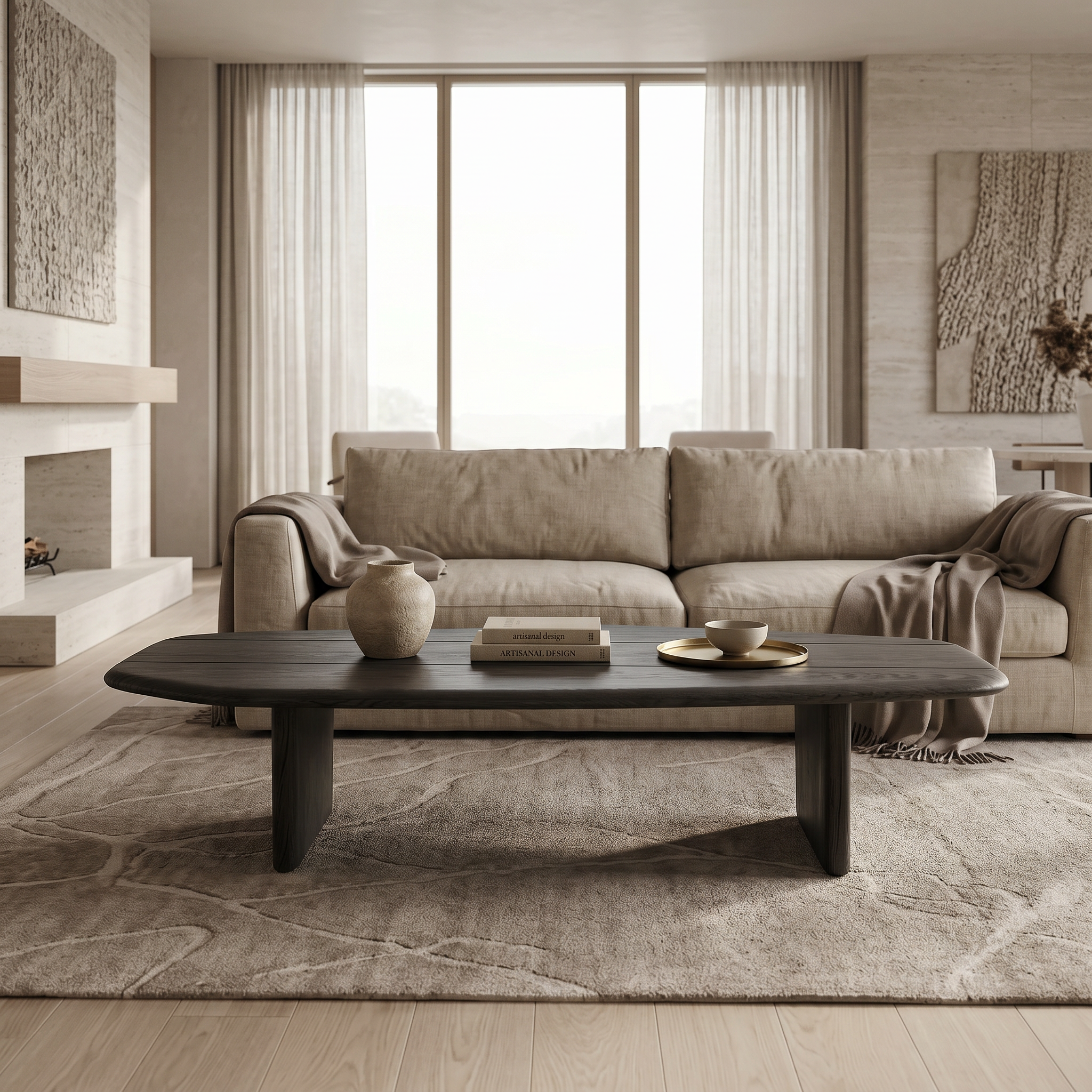 Masa Cafea 100 x 50 Lemn de Stejar Rosu, Timber, Homedit