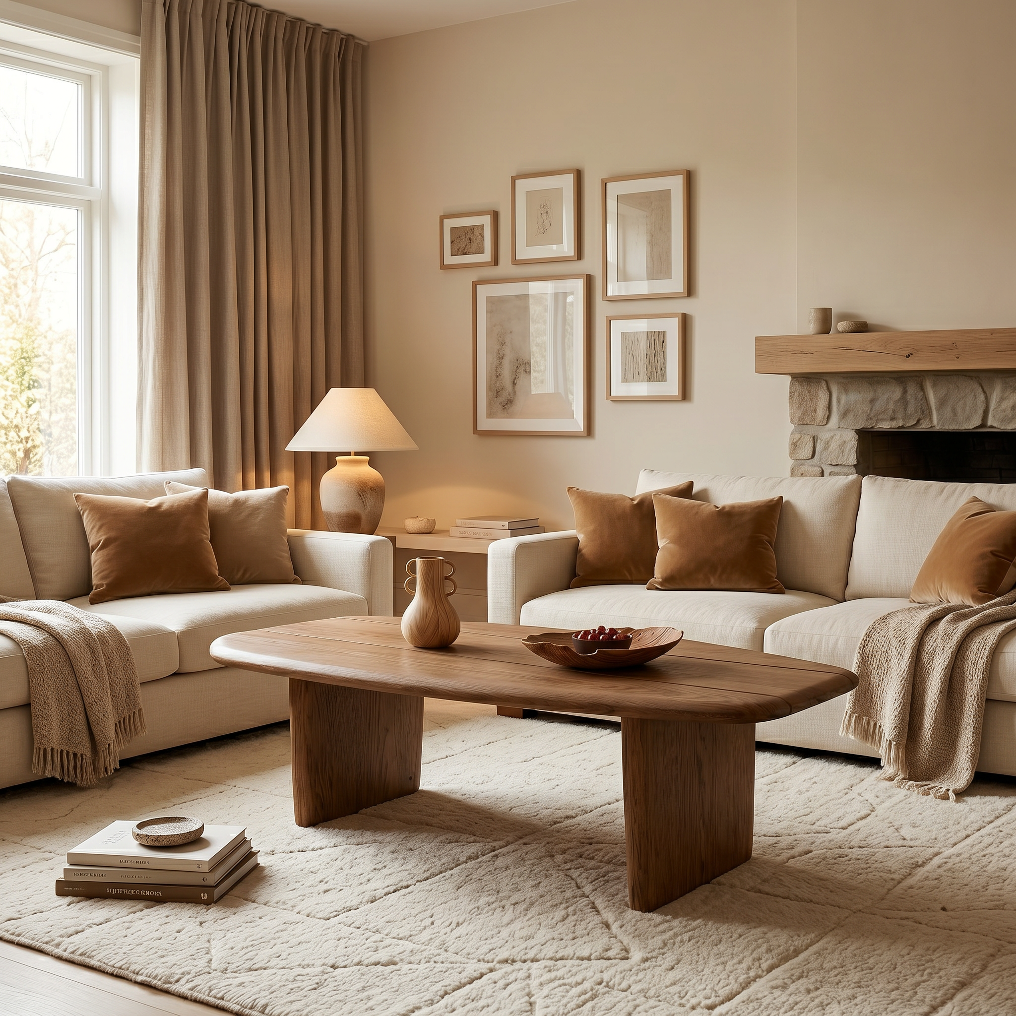 Masa Cafea 100 x 50 Lemn de Stejar Rosu, Timber, Homedit