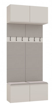 Garderobă Modulară HAGA II 2W cu 2 Suporturi, 100 x 238 x 35 cm, Bej Cașmir, Homedit