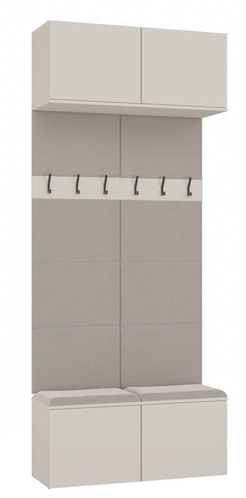 Garderobă Modulară HAGA II 2W cu 2 Suporturi, 100 x 238 x 35 cm, Bej Cașmir, Homedit
