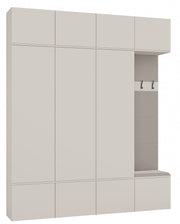 Garderobă Modulară HAGA IV 3Sz1W cu 3 Sifoniere, Cuier și Banchetă, 200 x 238 x 35 cm, Bej Cașmir, Homedit