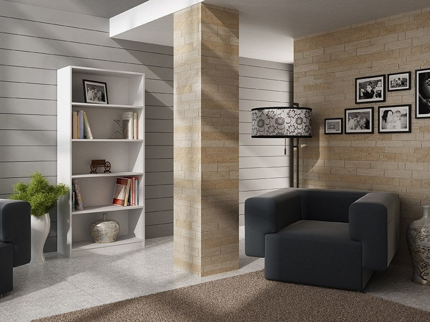 Raft Onyx R80 cu 5 Polite, 80 x 182 x 30 cm, Alb, Homedit