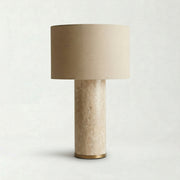 Lampa 50 cm h, Travertin si Abajur Textil, Alona, Homedit