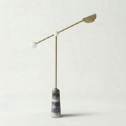 Lampadar 150 cm h, Marmura si Auriu Periat, Mono, Homedit