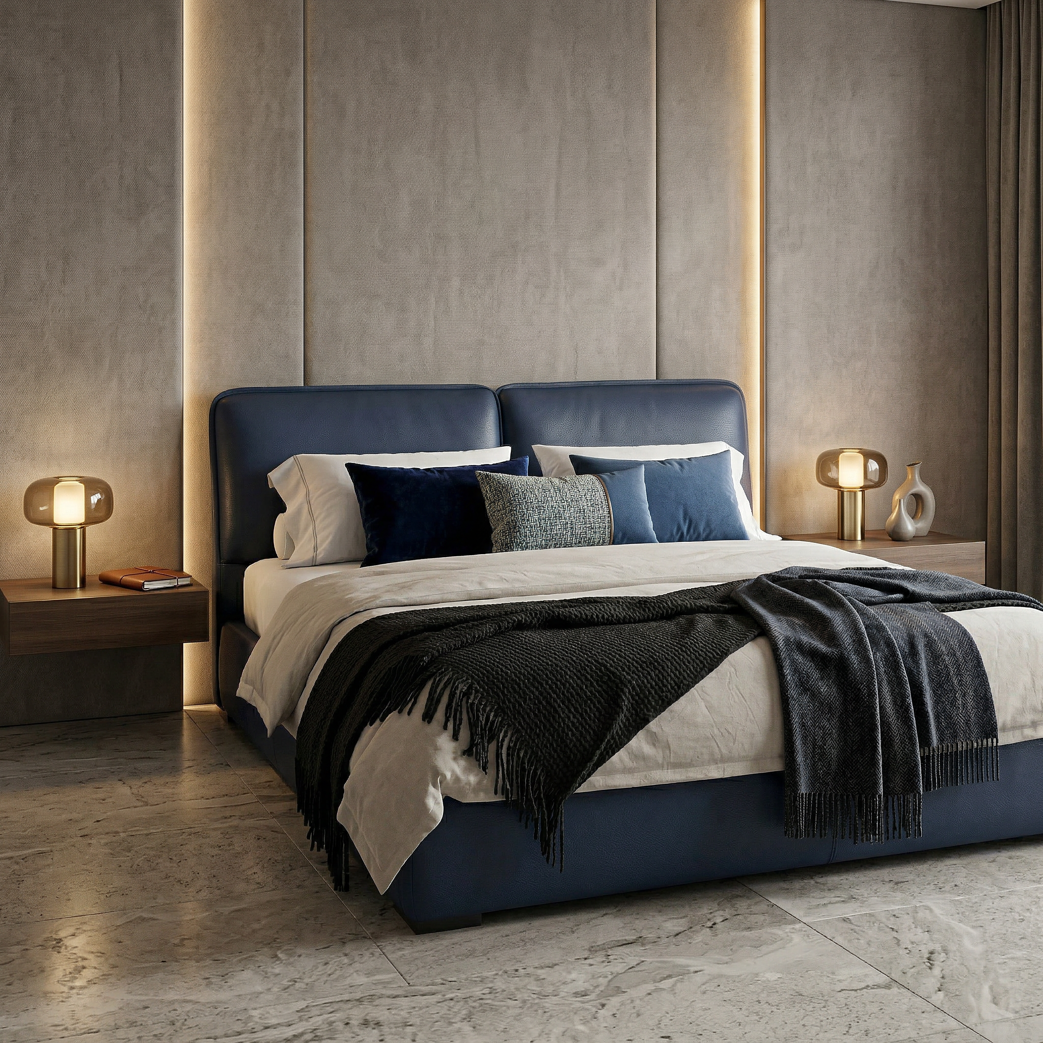 Pat din Piele Calder 180 x 200 cm, Homedit