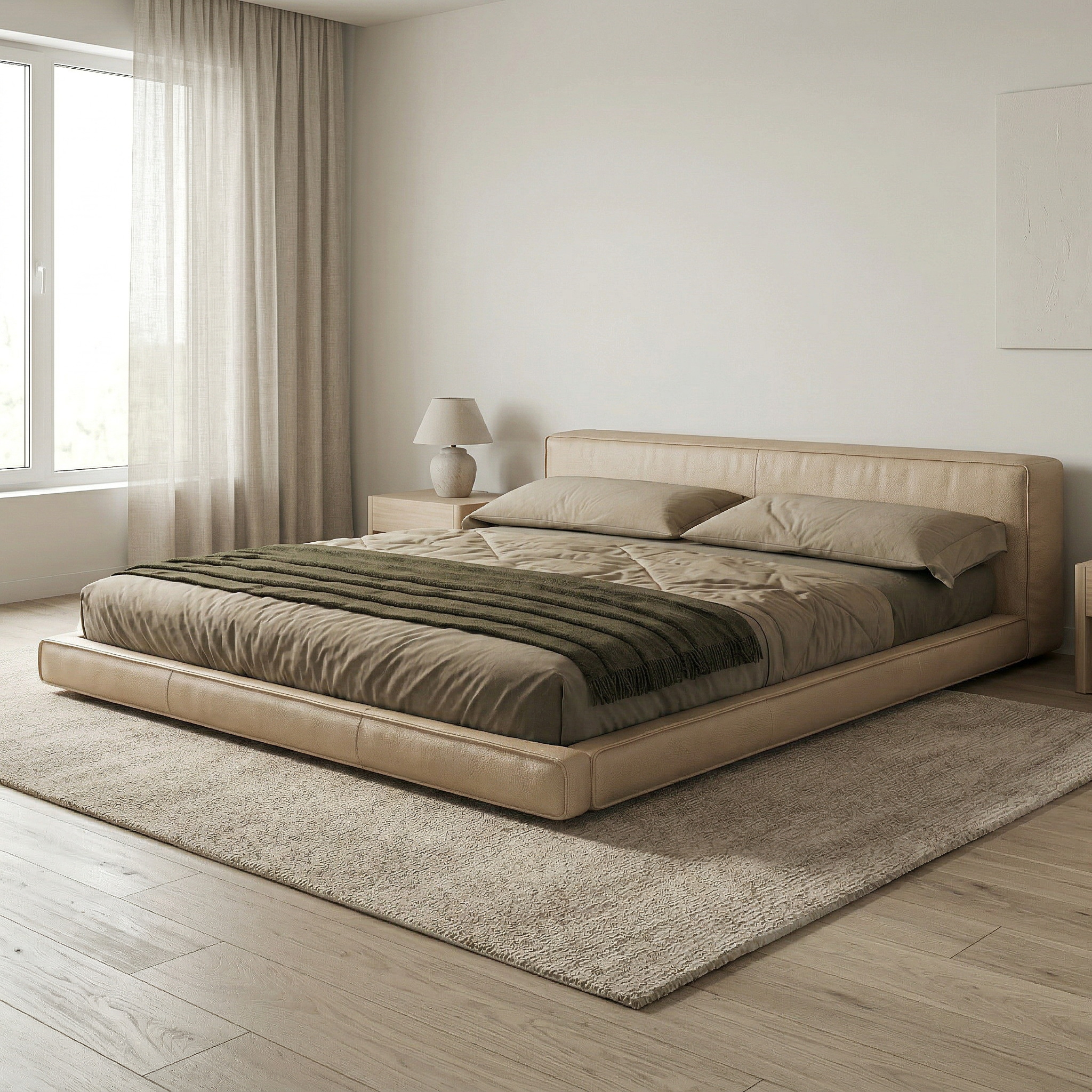 Pat cu Somiera Tapitat Piele Microfibra, Lior, Homedit