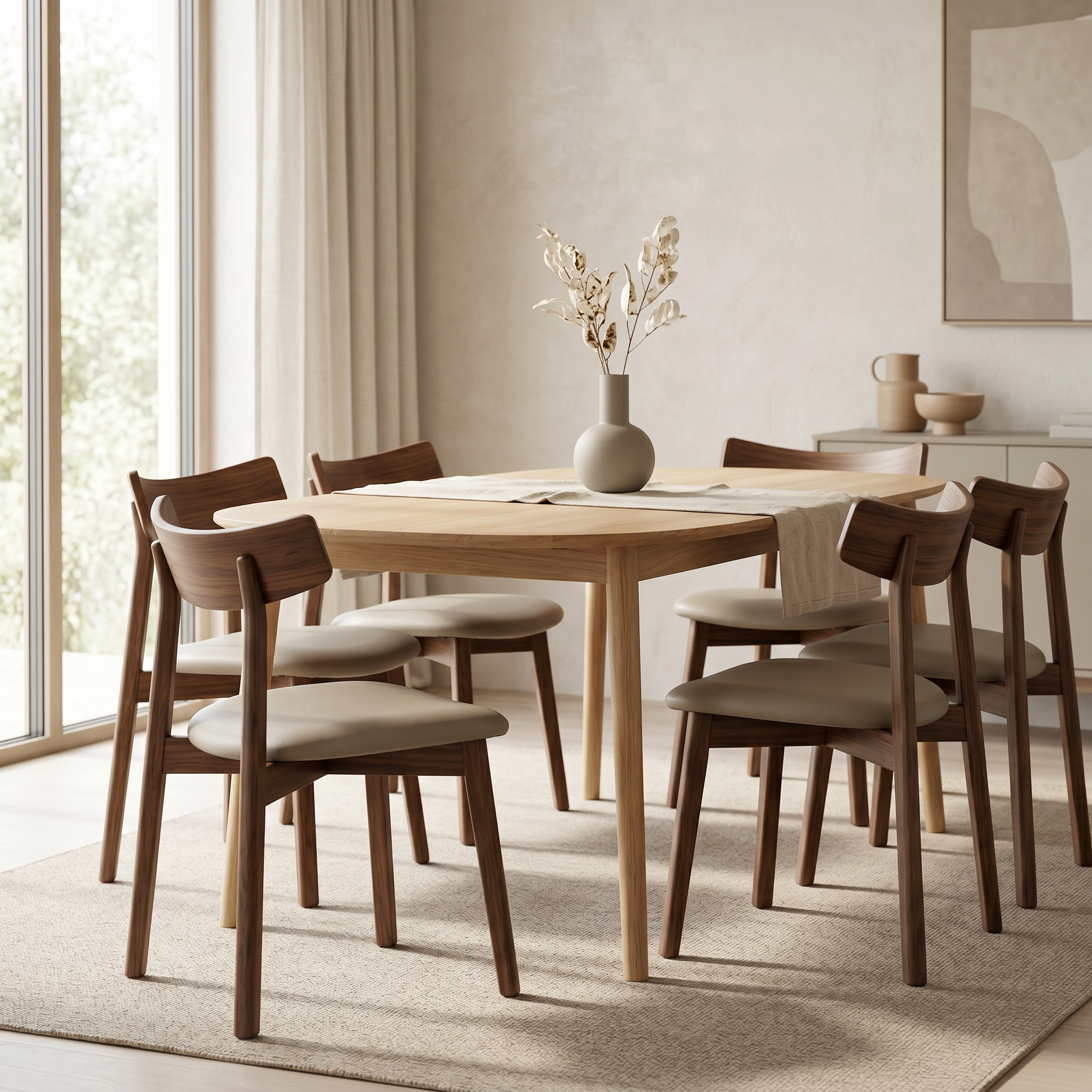 Scaun Premium Golian din Lemn Masiv, Bej, Homedit
