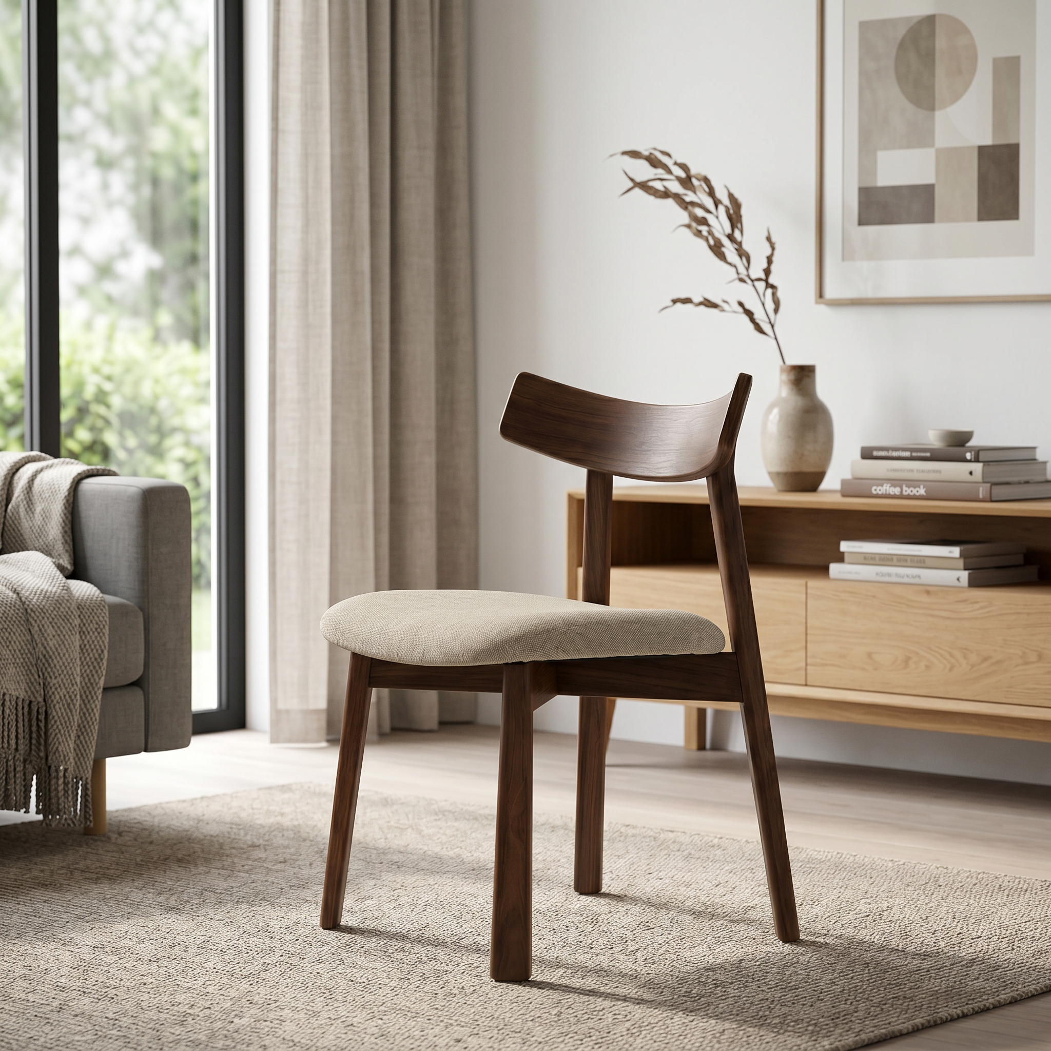 Scaun Premium Golian din Lemn Masiv, Bej, Homedit